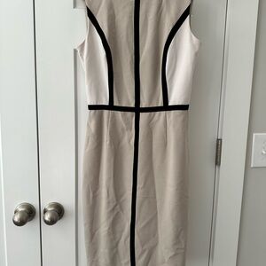 Elegant Beige and Black Women's Dress